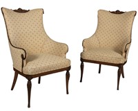 Mahogany Fireside Chairs - Pair