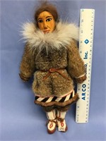 13" eskimo doll, made of various