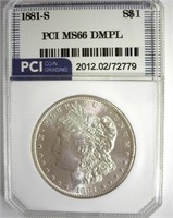 1881-S Morgan MS66 DMPL LISTS $2700