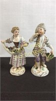Pair Meissen porcelain figures:
