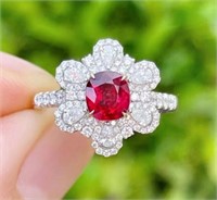1.06ct Pigeon Blood Ruby 18Kt Gold Ring