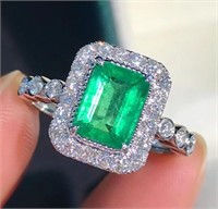 1.3ct Zambian Emerald 18Kt Gold Ring
