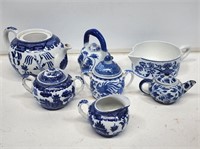 Blue and White China Tea Set Items