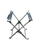 Adjustable metal folding X frame locking stand