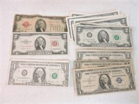 US currency lot: 3 - $1 silver certificates,