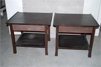 PAIR OF MODERN ORIENTAL SIDE TABLES