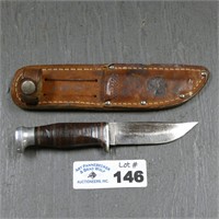Unmarked Fixed Blade Knife & Sheath