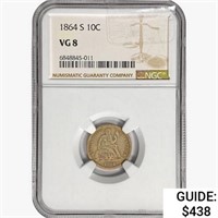 1864-S Seated Liberty Dime NGC VG8