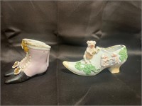 Two Porcelain Shoe / Boot Decor Vases