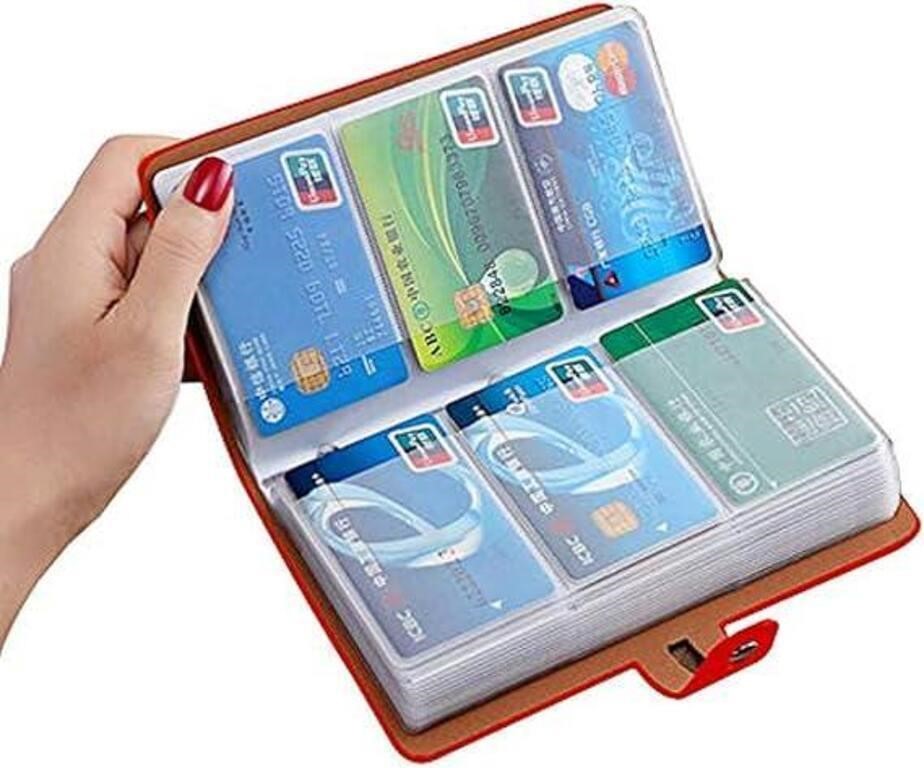 RFID Leather Card Holder with 96 Slots