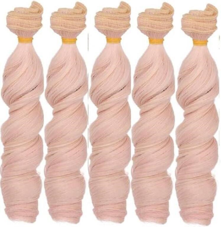5 Rolls Curly Doll Hair Wefts for BJD Dolls