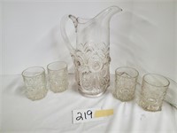 Pitcher with 4 glasses