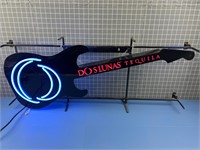 DOS LUNAS TEQUILA NEON GUITAR SIGN