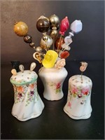 Porcelain Holders with Vintage Hair Pins
