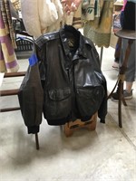 Black Leather Jacket Size L