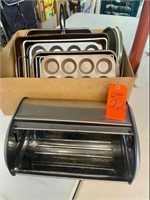 Bread pans, muffin pans, bread box