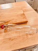 Vintage Glass Rolling Pin  ,lid on one end