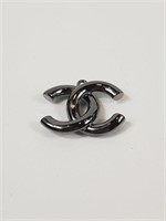 Gun Metal Chanel Necklace Pendant