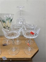 Lot of 7 Clear Glass Cups