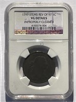 1797 Draped Bust Large Cent Rev '97 NGC VG details