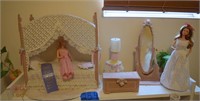 BEDROOM ENSEMBLE WITH TWO BARBIE DOLLS