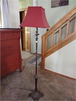Floorlamp, antique metal with red square