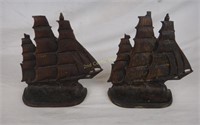 Vintage Bronmet Cast Iron Ship Bookends