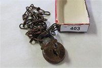 Winchester Padlock with Key and Chain