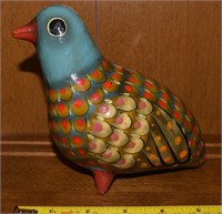 Vintage Mexican Style Pottery Painted Bird Figure