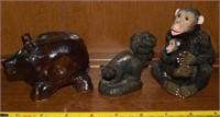 (3) Animal Figures incl. Minerva Fine Arts Skunk