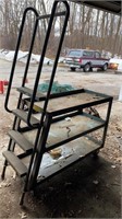 3 shelf Metal Cart w/ ladder