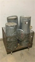 (qty - 10) Metal Trash Cans-