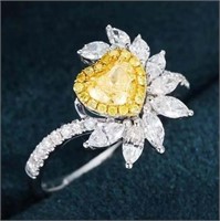 0.6ct Natural Yellow Diamond Ring 18K Gold