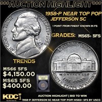 ***Auction Highlight*** 1958-p Jefferson Nickel Ne