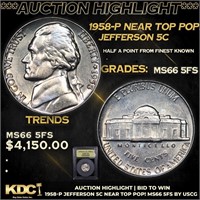 ***Auction Highlight*** 1958-p Jefferson Nickel Ne