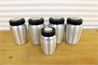 Mid-century spun aluminum canisters