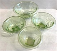 Green glassware bowls