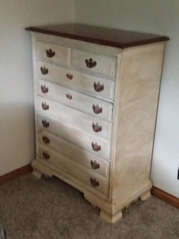 painted oak 6 drawer chest