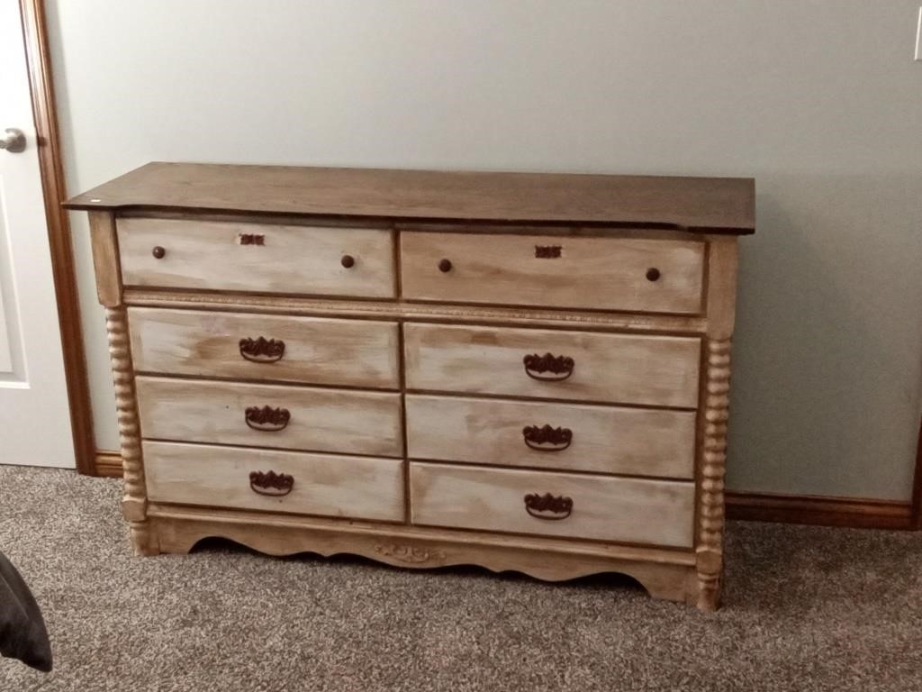 painted oak 8 drawer dresser