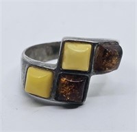 Amber Sterlig silver Ring 925