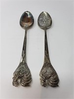 Silverplated Serving Spoons with Rooster Design
