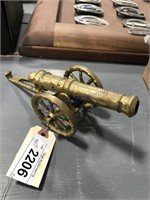 Brass cannon, 8.5" long