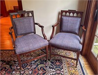 Pair of Vintage Tweed Upholstered Armchairs