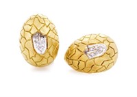 Mont Blanc 18ct yellow and diamond ear clips