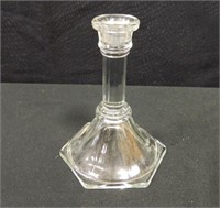 Glass Candlestick - 1; 6¼" h; base - 4¼" d