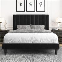 1 Allewie Full Bed Frame/Velvet Upholstered Bed