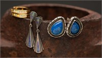 .925 & Opal/Lapis Earring Collection (3) - 8.24g