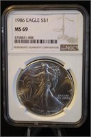 1986 Certified 1oz .999 Silver U.S. American Eagle