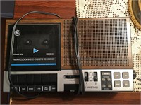 Vintage GE Clock Radio Cassette Recorder