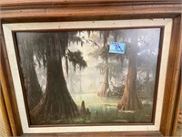 2 pictures, swamp picture signed, Savannah GA